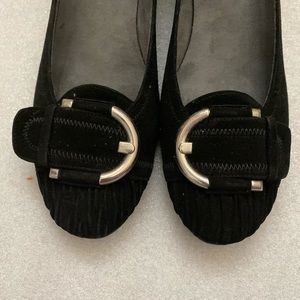 Stuart Weitzman Black Suede Wedge